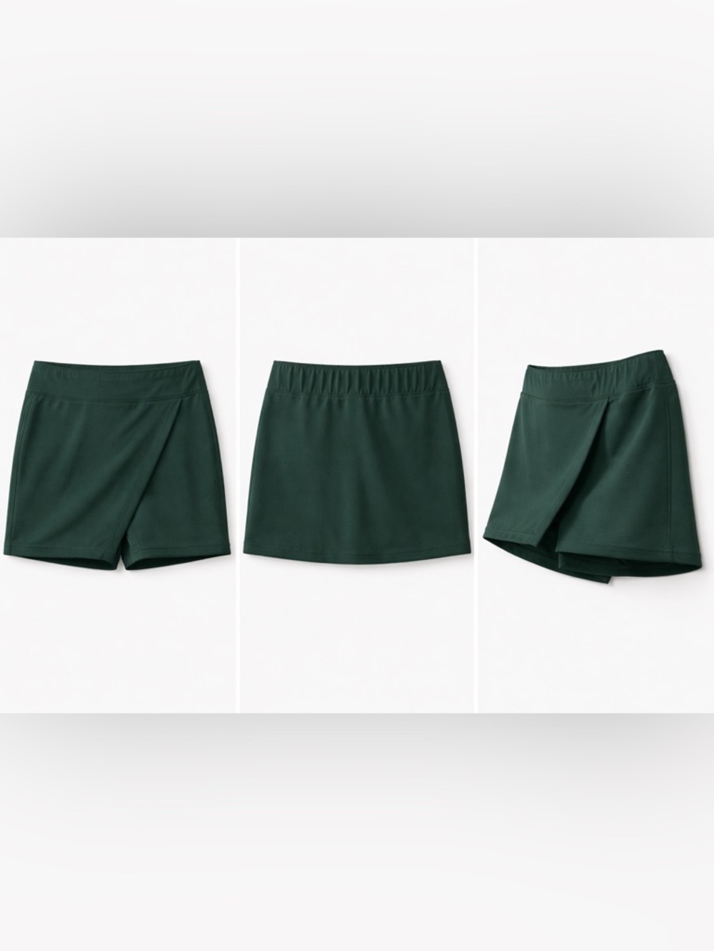 Skort Athletic Skirt Shorts Soft Athleisure Golf Tennis Pickleball Stretch Green